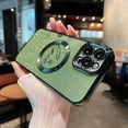thumbnail image 4 of Magnetic Case for iPhone 12 Pro Max Compatible with Magsafe,Glitter Plating Luxury Love Heart Pattern Design,Bling Sparkle Shockproof Full Camera Cover Protection Cases for Girls Women-Green, 4 of 11