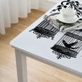 thumbnail image 4 of BANET Birds Tablecloth, Cages with Branch of Tree and Birds Modern Print, Rectangular Table Cover for Dining Room Kitchen Decor White, 4 of 7
