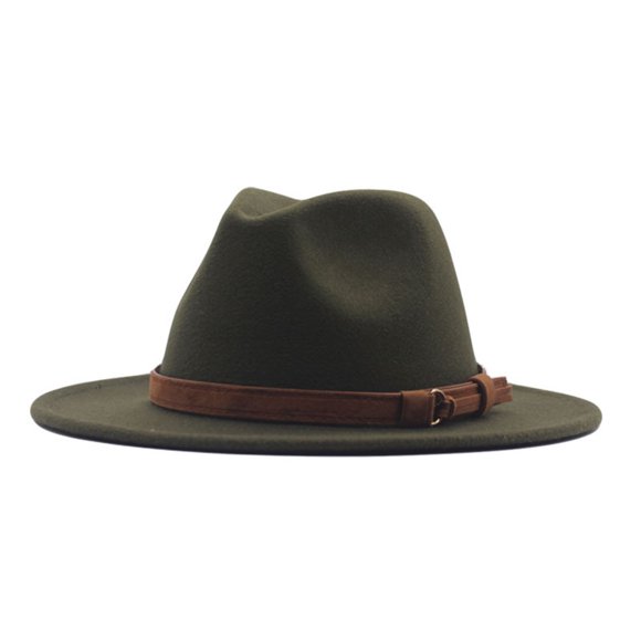 Chapeau Fedora pour Femmes, Chapeau Panama Classique Grand et Souple pour Femmes avec Boucle de Ceinture, Chapeau Fedora en Laine, Accessoires de Mode Automne Hiver