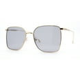thumbnail image 2 of SA106 Womens 90s Metal Rim Large Rectangle Geeky Sunglasses Gold Grey, 2 of 4