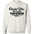 thumbnail image 2 of OXI Crewneck Sweatshirt - People Who Know Everything, Basic Casual Sweatshirts for Men's and Women Fleece Sweatshirt Long Sleeve - White Small, 2 of 2