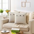 thumbnail image 2 of Unique Bargains Triple Button Decorative Pillowcases Grey 18" x 18", 2 of 6