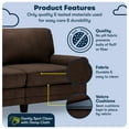 thumbnail image 3 of Serta Copenhagen 73" Rolled Arm Sofa with Removable Covers Brown, 3 of 16