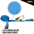 thumbnail image 2 of US Cargo Control, Flat Hook Ratchet Strap, Ratchet Strap Tie Down, 2 Inch Wide X 27 Foot Long, Blue Ratchet Strap, Weather Resistant Webbing, 3,333 Pound Working Load Limit, 2 Pack, 2 of 5