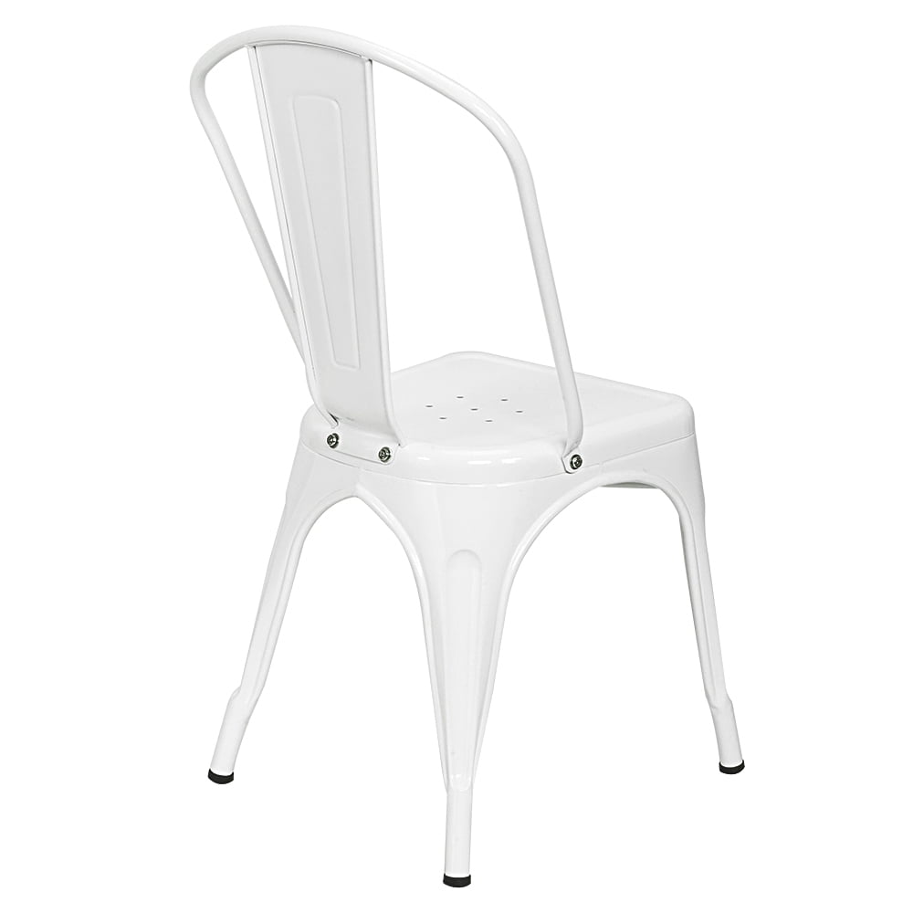 Kepooman Dining Chairs, Set of 4, Industrial Stacking Lounge Bar Chair for Living Room, White Kepooman Dining Chairs, Set of 4, Industrial Stacking Lounge Bar Chair for Living Room, White