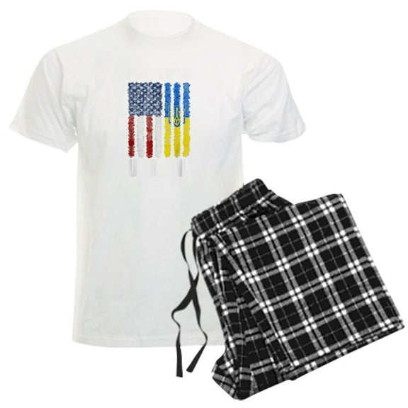 CafePress - Ukrainian Lover I Stand With Ukraine Pajamas - Men's Light Loose Fit Cotton Pajama Set