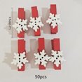 thumbnail image 3 of 25/50 piezas de pinzas de madera para Navidad, pinzas para fotos de copos de nieve de alce para pared, adornos navideños DIY, regalos de Año Nuevo para adornos de árbol de Navidad, 3 of 5