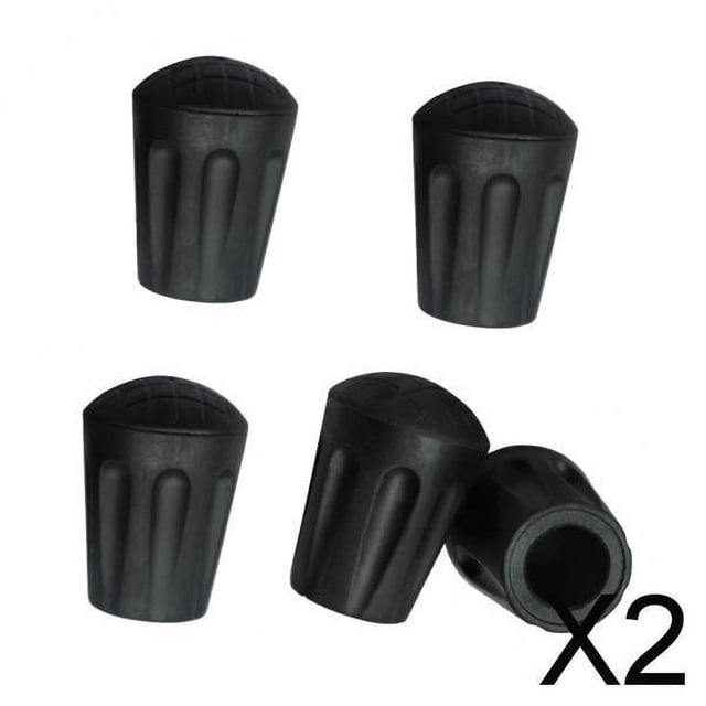 2x5 Uds Puntas de Bastón de Senderismo DYNWAVEMX Protector de Cubierta Negro