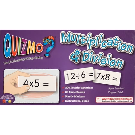 Learning Advantage QUIZMO Multiplication & Division - 40 Double-Sided Game Boards