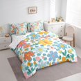 thumbnail image 3 of Manfei Chic Colorful Flowers Bedding Comforter Set 7-Piece for Female Men,Polka Dots King Bedding Sets,Spring Garden Ultra Soft Bed Sheets,Ultra Soft Home Decor,Reversible, 3 of 8