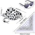 thumbnail image 3 of Conjunto de 3 piezas de sombrero de vaquero con estampado de leche + bufanda cuadrada estampada en blanco y negro + gafas de corazón de melocotón, conjunto de sombrero de vaquero reversible Dickie, 3 of 4