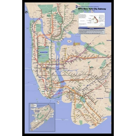 New York City Subway Laminated & Framed Poster (24 x 36)