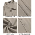 thumbnail image 5 of COOFANDY Men's Cuban Guayabera Linen Shirt - Short Sleeve Casual Beach Summer Button Down, 5 of 6