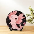 thumbnail image 6 of Cauagu Cute Axolotl Sakura Blossoms A Print Bone China Decorative Plate, Wall Mount Plate Holiday Decor Decorative Ceramic Plates with Stand Elegant Household Plates Decorative-10in, 6 of 6