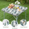 thumbnail image 4 of Blue Boho Tribal Feathers Pattern Square Fitted Tablecloth with Elastic Edge,Square Table Cover,Washable Elastic Table Cover for Home Kitchen Party Decor 34"x34", 4 of 6