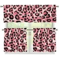 thumbnail image 1 of 3 Piece Kitchen Window Curtain Panel Tiers and Valance Set Kitchen Curtain Set Kitchen Curtain Set with Valance Home Decor 53.9x17.7 Inch+27.5x24 Inch*2 Pink Spot, 1 of 5