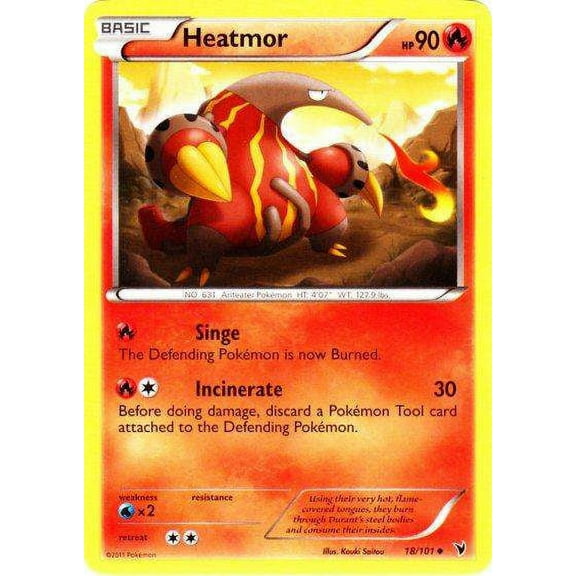 Pokemon Noble Victories Uncommon Heatmor #18