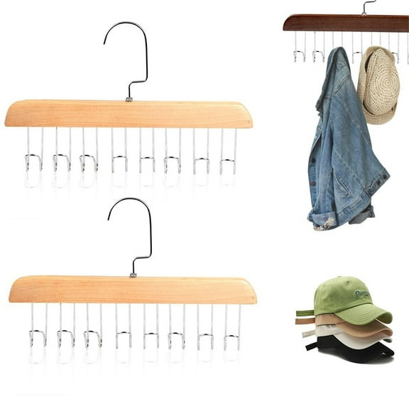 Lunanne 2Pcs Anti Slip Multi Hook Coat Racks Bra Hangers For Closet Organizer With 8 Hooks 360 °Swivel Belt Hanger For Closet For Belt Tie Tank Top Bra Scarf