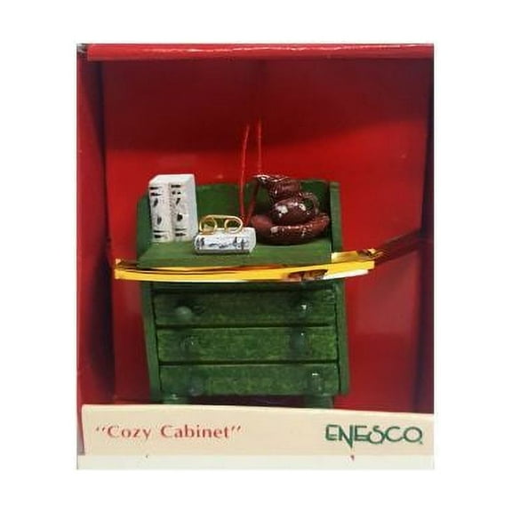 Vintage 1989 Enesco Small Wonders Miniature Ornament - Cozy Cabinet