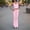 Pink, variant on Hrsba Solid Color Back 2 Piece Set for Women Sleeveless Top and Stretchy Long Pants Summer Outfits