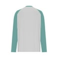 thumbnail image 4 of Long Sleeve Shirts for Women Color Block Raglan Tops Crewneck Fall Basic Tees Casual Baseball Tees, L Mint Green, 4 of 5