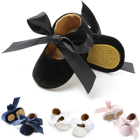 

Infant Baby Girls Mary Jane Shoes Soft Sole Ballet Slippers Bow Princess Newborn Dress Wedding Flat Shoes