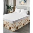 thumbnail image 4 of Thanksgiving Fall Bed Skirt Queen Size 16 Inch Drop, Squirrel Maple Leaf Cotton Linen Background Wrap Around Dust Ruffle Bedskirts, Wrinkle & Fade Resistant Easy Fit Bedskirt with Adjustable Elastic, 4 of 8