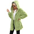 thumbnail image 4 of Baqcunre Full Zip Hoodie Women, Womens Fleece Jacket Open Front Hooded Cardigan Fuzzy Teddy Jacket Warm Winter Coat Jacket Outerwear with Pockets 1 Pc Jacket Green M, 4 of 7