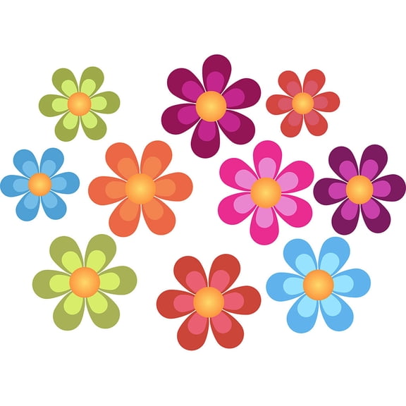 10PC Bathtub Stickers Adhesive Decals, Bright Colors Ideal for Large Surfaces, Bathroom Decor, Waterproof Vinyl