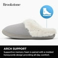 thumbnail image 6 of Brookstone Classic Comfort Memory Foam Slippers - Women's Memory Foam Indoor/Outdoor Slippers - Warm & Comfortable Cozy - Soft Plush Lining, Non-Slip Sole - Gray, Small, 6 of 13