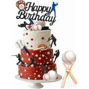 16-Piece Baseball Party Decorations - Sports Cake Toppers & Stand for Birthday Theme$$Home Decor, Kitchen, & Other