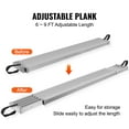 thumbnail image 2 of KFFKFF Extendable Aluminium Work Platform, 6-9 Feet 500lbs Load Limit, 12.5 inch Broad Aluminium Scaffold Board, Expansion Staging Board with Slip-Resistant Platform Scaffold Ladder Attachment, 2 of 9