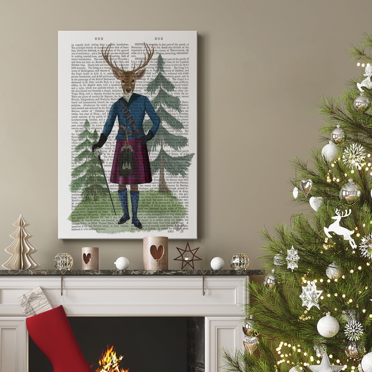 Scottish Deer Laird Tam OShunter, Full, Book Print- Gallery Wrapped Canvas
