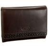 Leatherbay 50122 Accordian Wallet With Croc, Brown