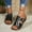 Black, variant on USSUMA Comfortable Sandals for Women Women's Fashion Casual Belt Buckle One-Line Spring and Summer New Breathable Thick-Soled Open-Toe Beach Sandals Beach Pool Day Slides Tax Free Weekend
