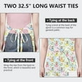 thumbnail image 6 of Pastel Princess Flower Pattern Apron-Garden Aprons for Women with Pockets-Cotton Linen Waterproof Kitchen Cooking Gardening Aprons Adjustable for Kitchen,Cooking,BBQ and Salon 33x27 Inch, 6 of 7