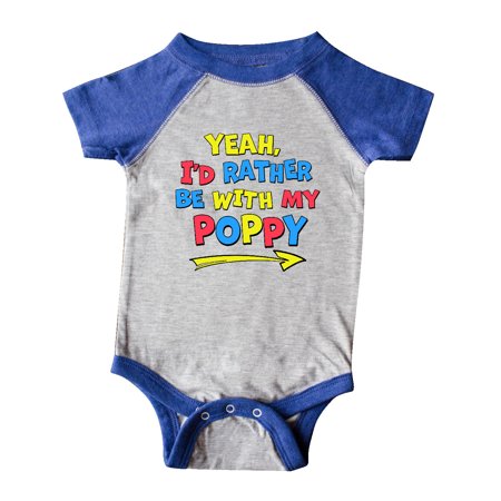 

Inktastic Yeah I d Rather be with My Poppy in Red Yellow and Blue Gift Baby Boy or Baby Girl Bodysuit