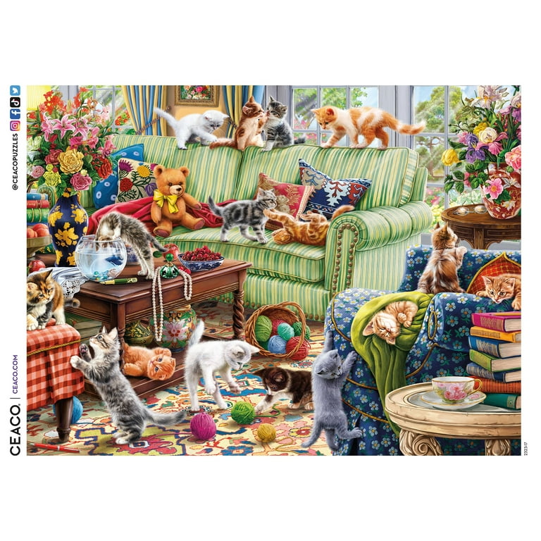 Ceaco, Kitty Chaos Jigsaw Puzzle, 500 Pieces, Image World