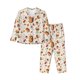 thumbnail image 1 of Fotbe Squirrel Conjunto de Pijama de Manga Larga para Mujer con Estampado, Ropa de Dormir de 2 Piezas, Conjunto de Casa Suave y Cómodo con Bolsillos-X-Large, 1 of 7