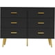 thumbnail image 1 of 6 - cajón blanca y negra moderno cómoda con spacious design y gold handles para dormitorio y hallway almacenamiento, 1 of 7