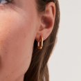 thumbnail image 3 of 2 pendientes de aro ovalados para mujer, pequeños en forma de U, rectángulo redondeado, geométrico, cartílago, pendientes de aro, joyería de moda, regalos para mujeres y niñas Feliz Sencillez, 3 of 4