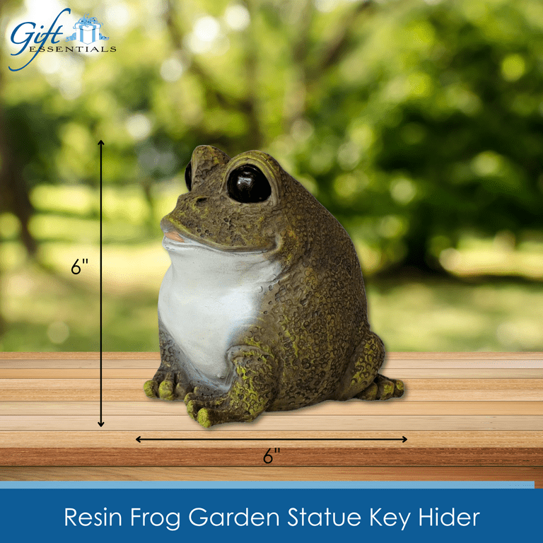 Gift Essentials Frog Garden Decor Statue, Resin Key Hider, Outdoor