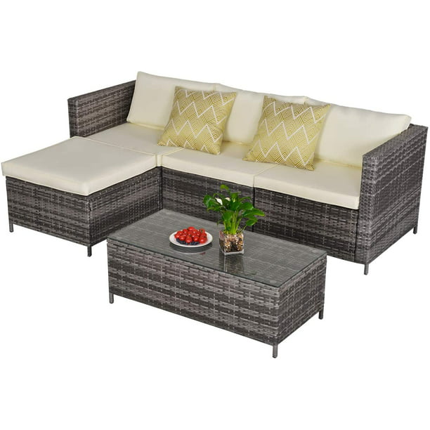 Outdoor Patio Furniture 5 Piece All, All Weather Cushions For Outdoor Furniture