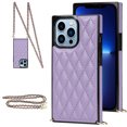 thumbnail image 1 of SaniMore for iPhone 14 Pro Magnetic Fragrant Case Support Wireless Charging, Premium PU Leather Cover Built-in Detachable Lanyard 360° All-Inclusive Shockproof Protective Shell, Purple, 1 of 8