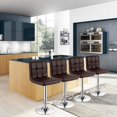 thumbnail image 2 of Bronte Living Leatherette Bar Stool 360 Swivel, Adjustable Height 24" to 33" Mid-Backrest, with Hard Floor Protection Rubber Band - Series Clementine - Set of 2, 2 of 8