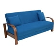 thumbnail image 2 of Sofa cama 650.5 kick brazos madera, Atlas del Descanso color Azul, 2 of 9
