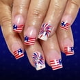 thumbnail image 2 of Kokovifyves 4th Of July Patriotic Press On Nails 24Pcs Classic Flag Style Short Fake Nails Holiday Party Nail Decor, 2 of 9