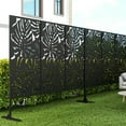 thumbnail image 3 of POSHIONS Privacy Screen Freestanding Room Divider Outdoor Privacy Metal Fence Panel Series Black 6.3 ft. H X 4 ft. W, 3 of 6