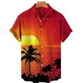 thumbnail image 3 of Camisa de manga corta con estampado 3D de árbol de coco para hombre, estilo hawaiano, para vacaciones en la playa, holgada, de talla grande, para verano de 2024, 3 of 4