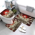 thumbnail image 3 of Bathroom Rugs Sets 3 Piece - Rising Skeletons Red Sun Absorbent Non Slip Bath Mats, U-Shape Toilet Lid Cover, Contour Mat, Soft Washable Shower Mats Bath Rug Mat for Bathroom Tub Toilet, 3 of 7